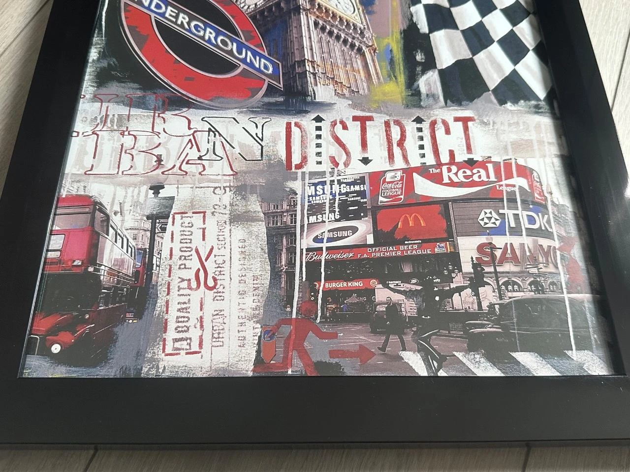 Industriële decoratie Muur Schilderij Londen 35x35 cm – Zwart Frame - London – photo 4